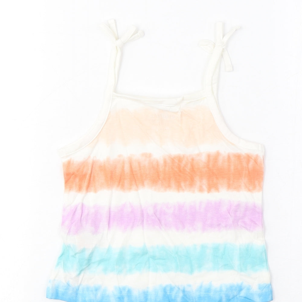 Marks & Spencer Girls Multicoloured Spotted Cotton Cropped Tank Size 2-3 Years Square Neck Pullover