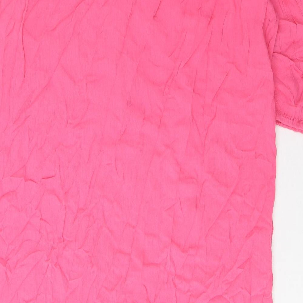 Marks & Spencer Womens Pink Viscose A-Line Size M Scoop Neck Pullover