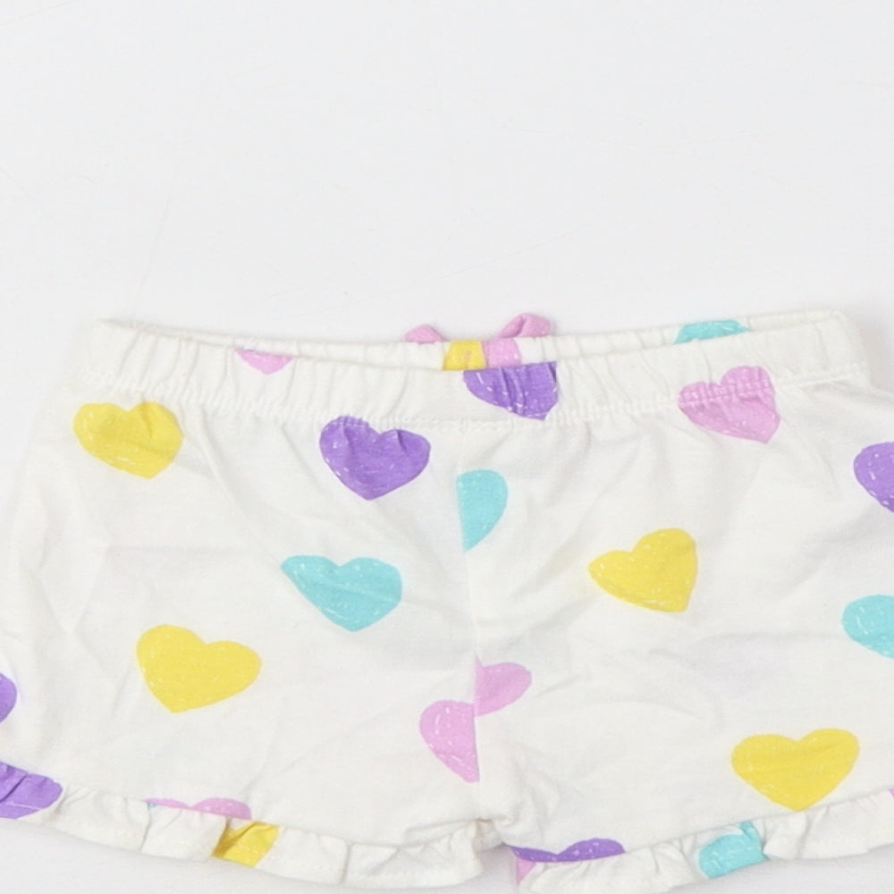 Marks & Spencer Girls Multicoloured Geometric Cotton Cropped Trousers Size 0-3 Months Pullover - Heart Pattern