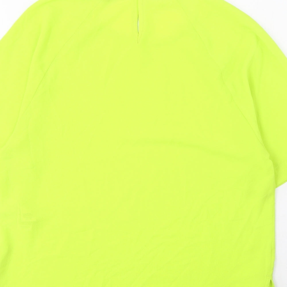 Marks & Spencer Womens Green Polyester Basic T-Shirt Size 6 Crew Neck