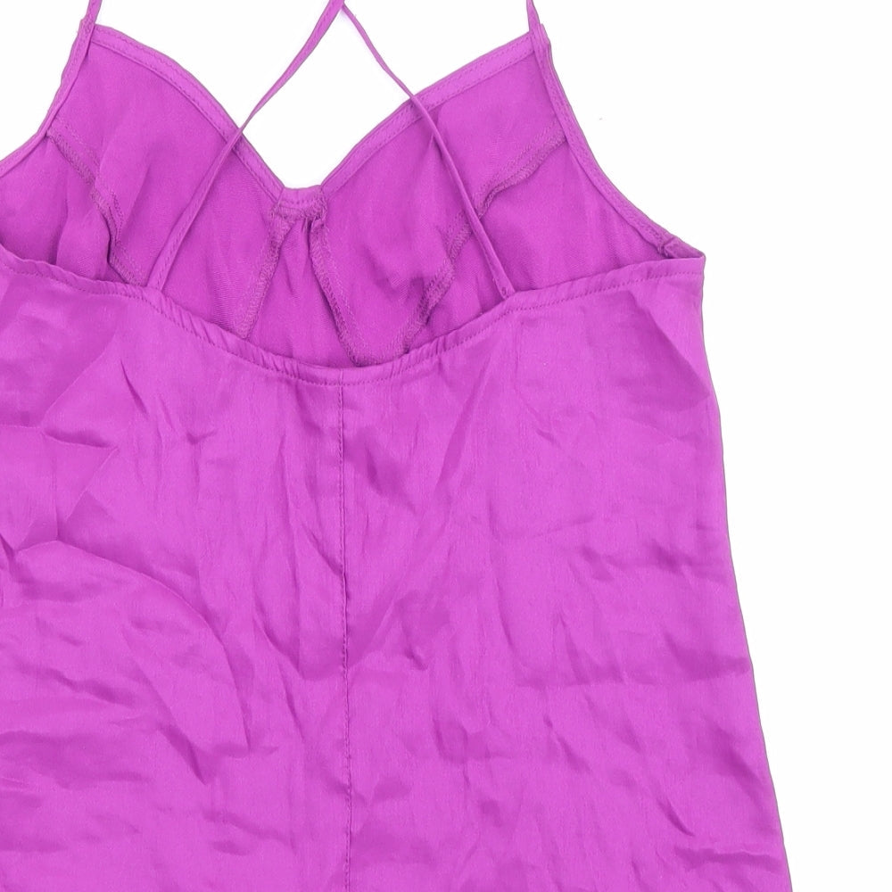 Topshop Womens Purple Viscose Camisole Tank Size 8 V-Neck