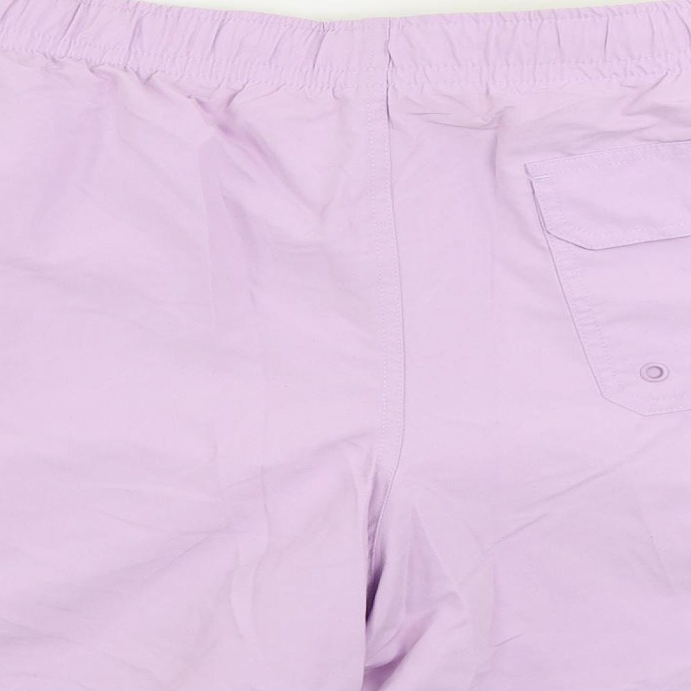Marks and Spencer Mens Purple Polyester Bermuda Shorts Size 2XL L6 in Regular Drawstring - Swim Shorts
