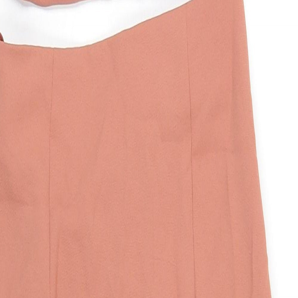 Zara Womens Brown Polyester Bodycon Size S One Shoulder Zip