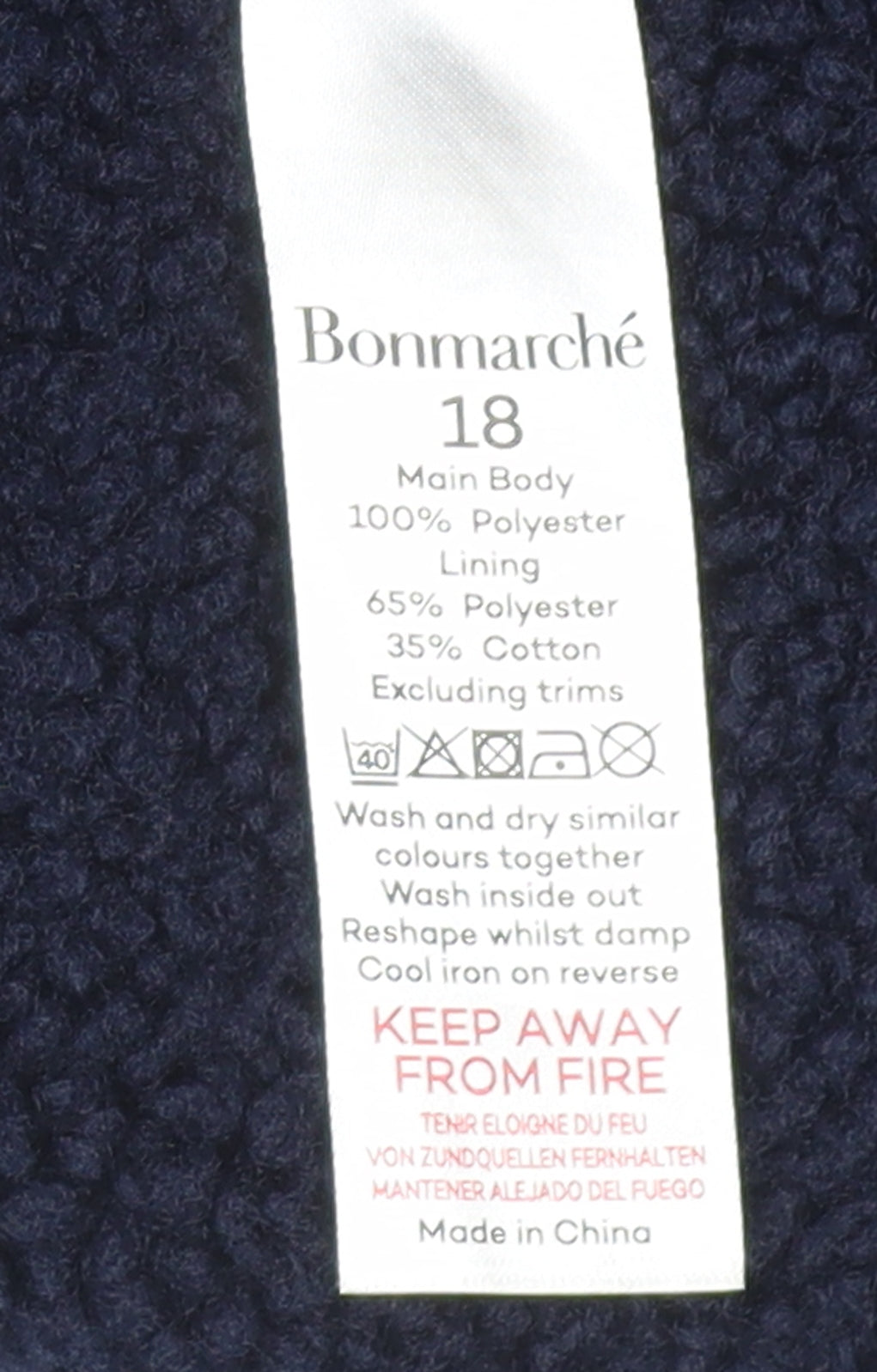 Bonmarché Women's Blue Polyester Full Zip Jacket