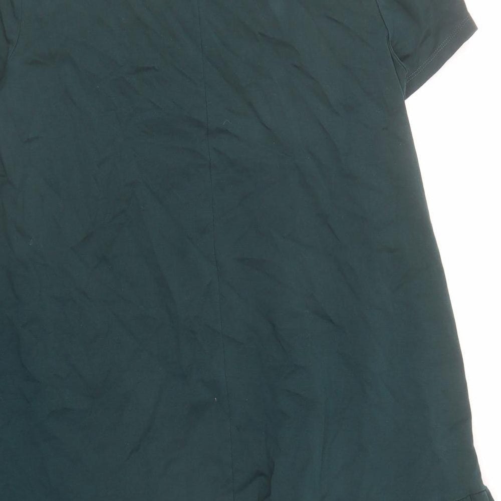 Zara Womens Green Polyester T-Shirt Dress Size S Round Neck Pullover