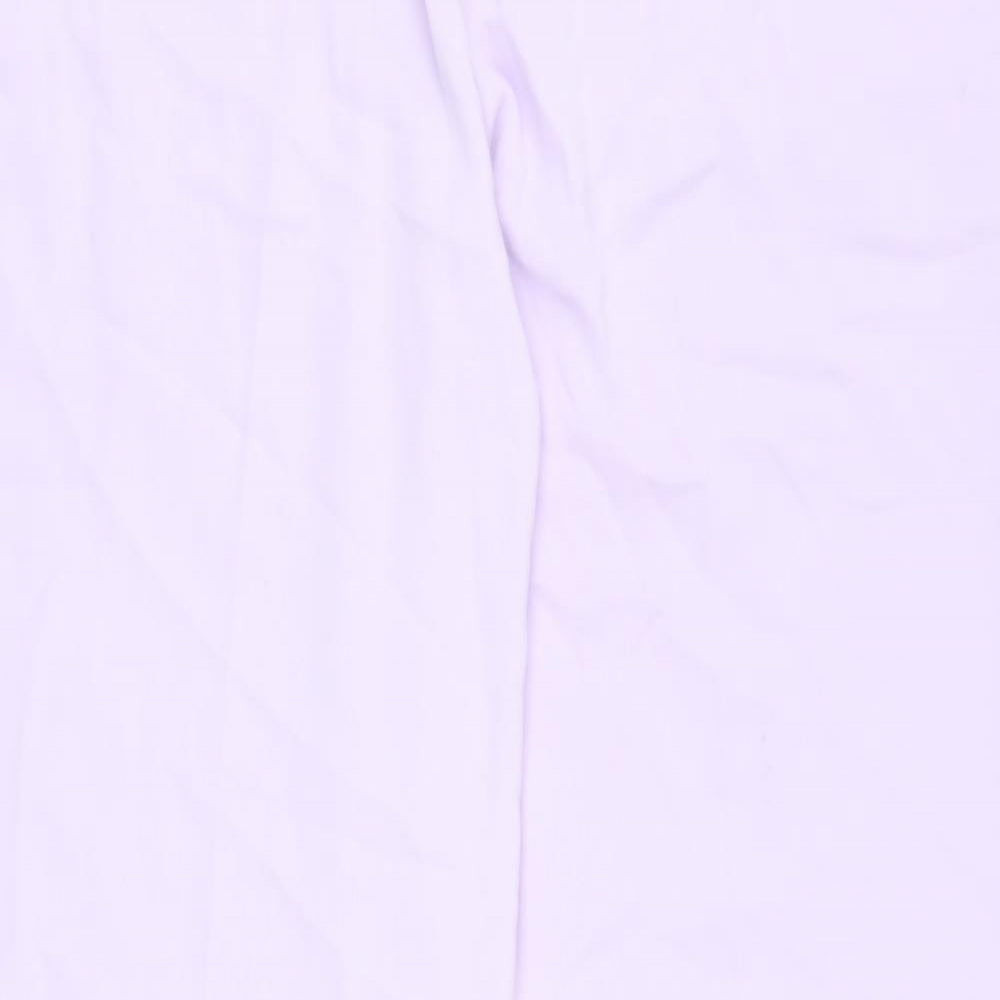 Marks and Spencer Womens Purple Polyester Trousers Size 18 L32 in Regular Drawstring