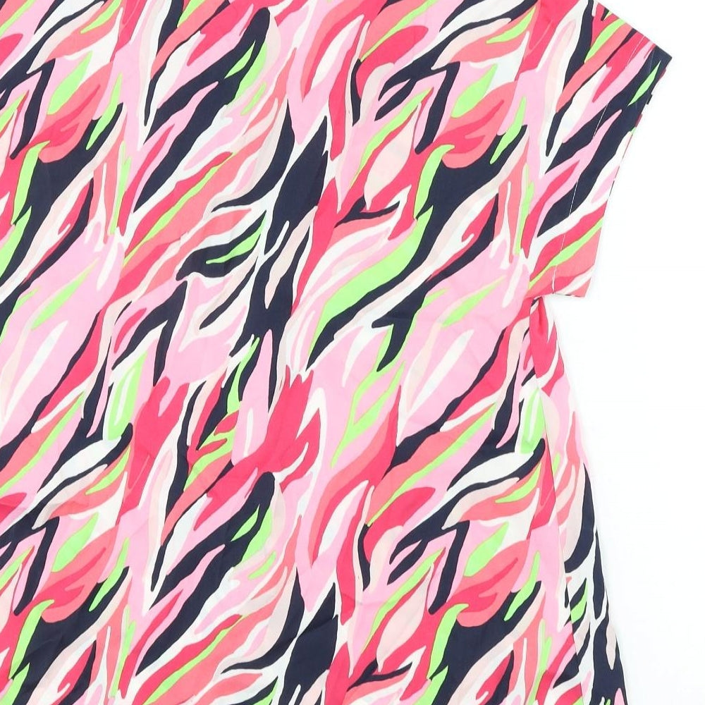Marks & Spencer Womens Multicoloured Geometric Polyester Basic Blouse Size 6 Collared