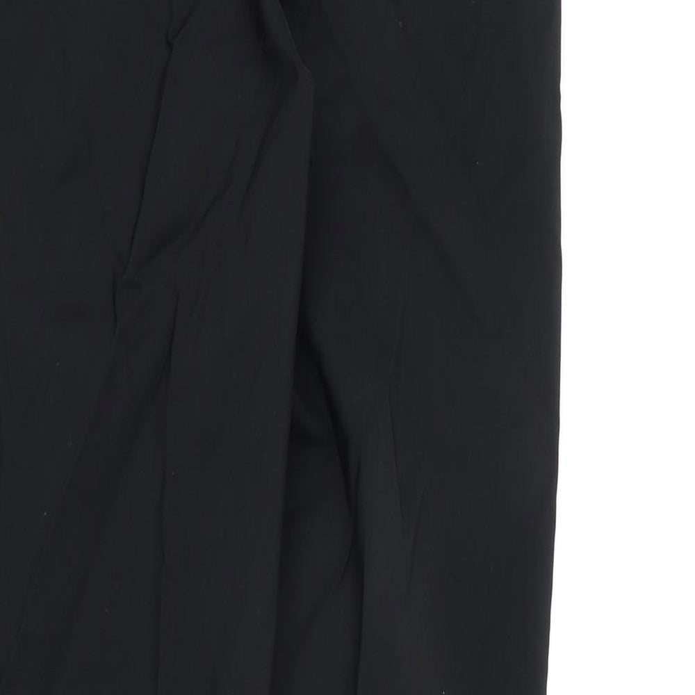 Marks and Spencer Womens Black Cotton Dress Pants Trousers Size 8 L26 in Regular Zip