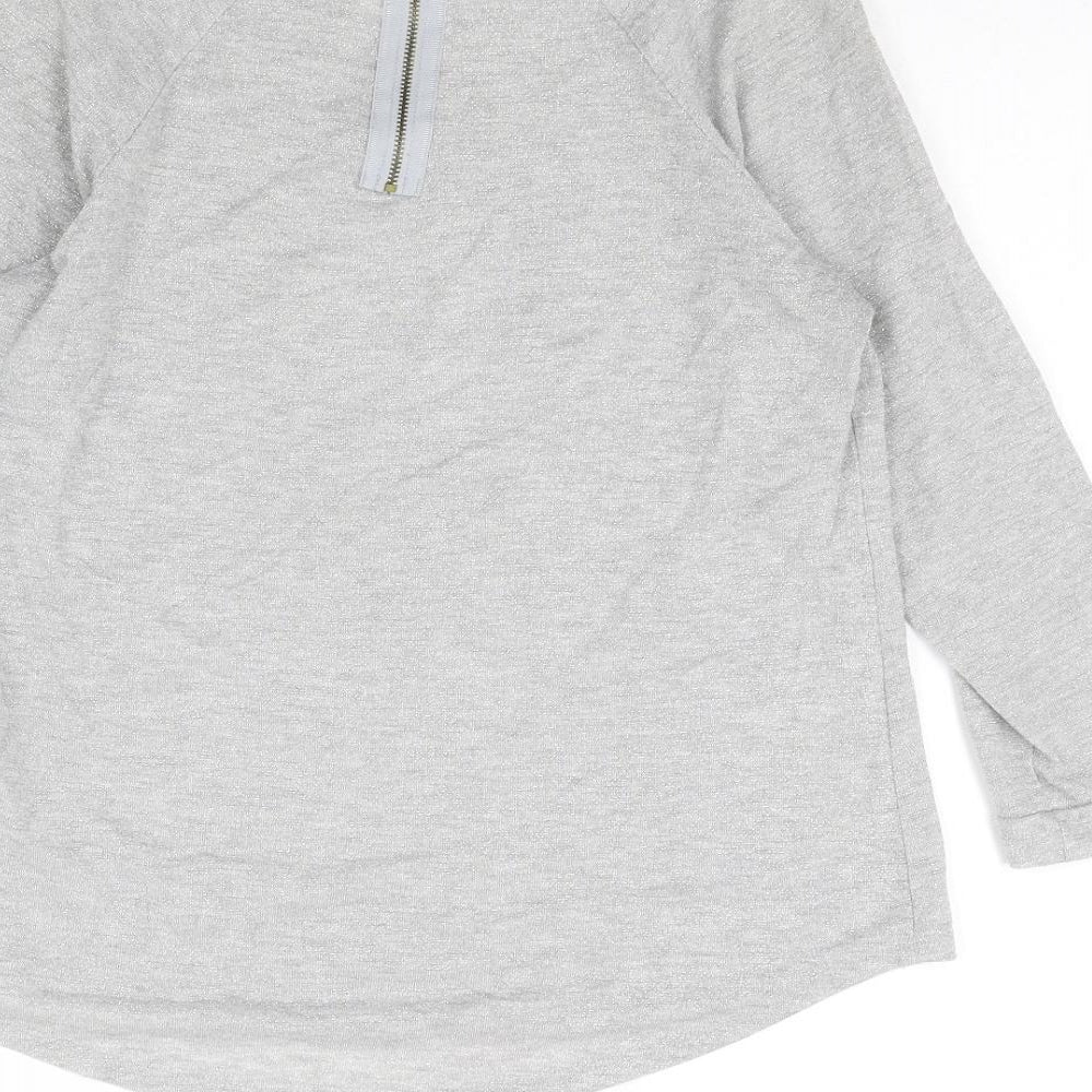 Warehouse Womens Silver Round Neck Polyester Pullover Jumper Size 12
