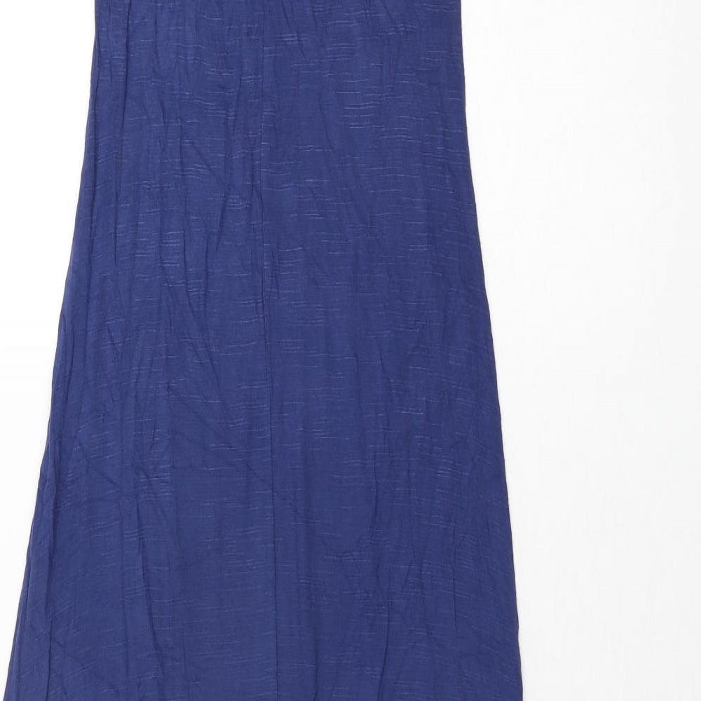 New Look Womens Blue Viscose Maxi Size 8 Round Neck Pullover