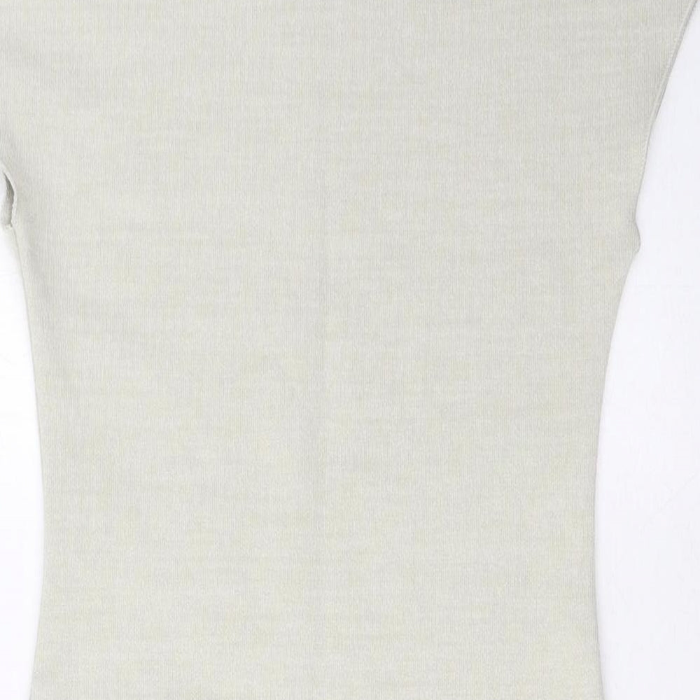 Zara Womens Grey Polyester Bodycon Size S Crew Neck Pullover