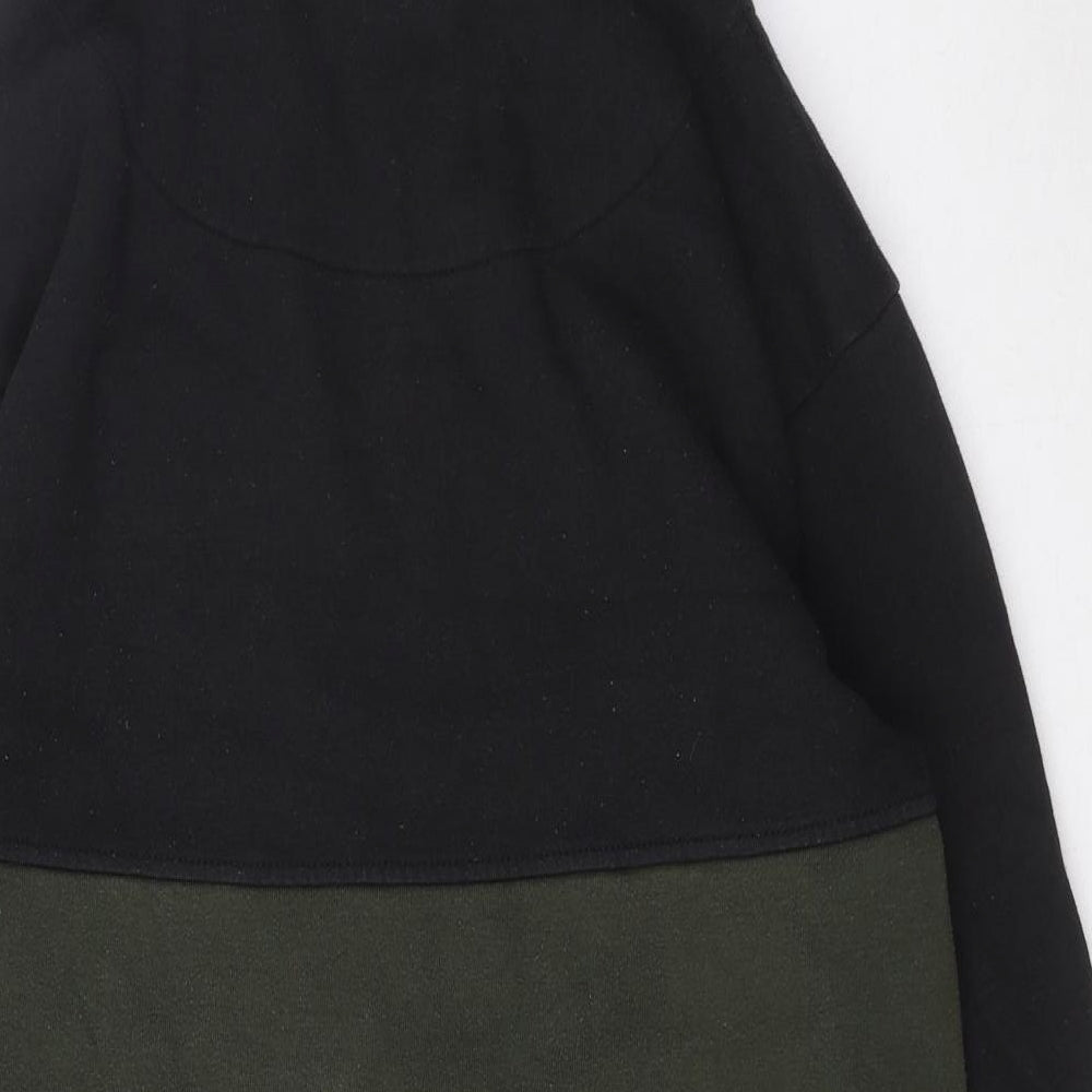 SikSilk Mens Green Cotton Pullover Hoodie Size M - Logo