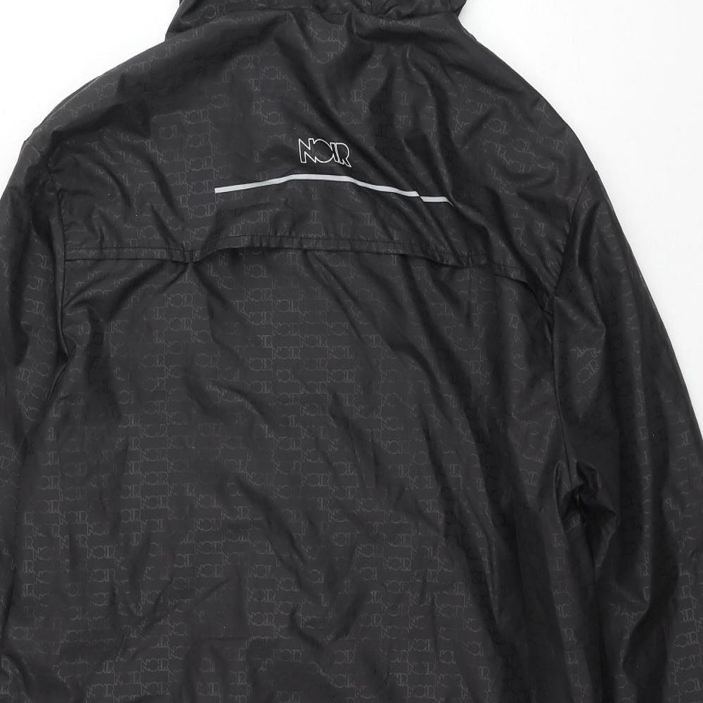 Noir Mens Black Geometric Jacket Size S Zip - Logo