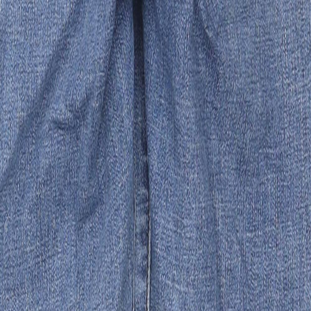 Marks & Spencer Womens Blue Cotton Skinny Jeans Size 8 L26 in Regular Zip