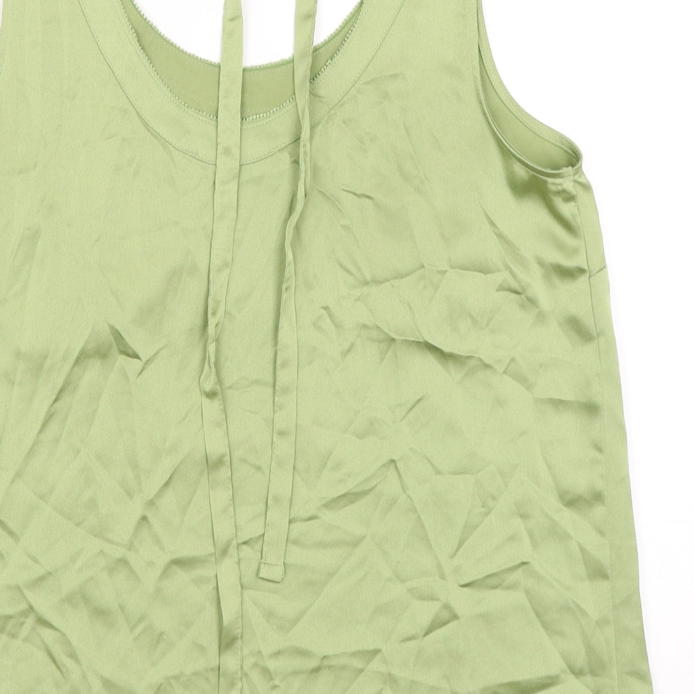Marks & Spencer Womens Green Polyester Camisole Blouse Size 10 Round Neck