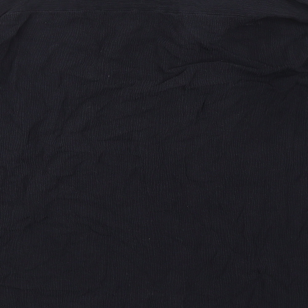 Missguided Womens Black Viscose Basic Blouse Size 10 Collared