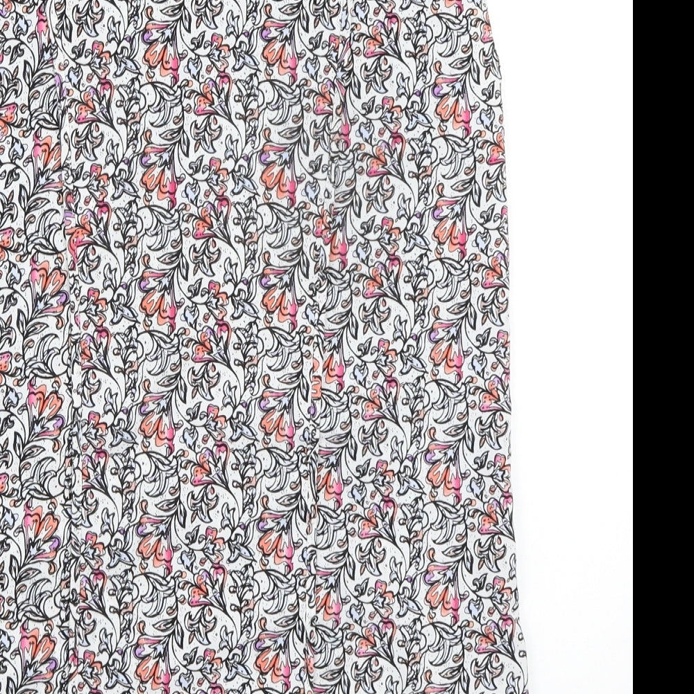 Warehouse Womens Multicoloured Floral Polyester Basic Blouse Size 12 V-Neck