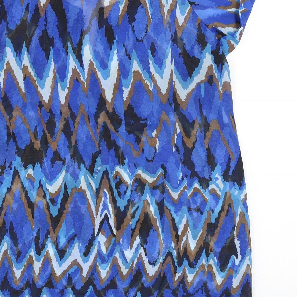 Debenhams Womens Blue Polyester Basic Blouse Size 10 Sweetheart - Shear