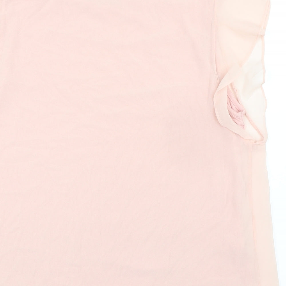 Debenhams Womens Pink Viscose Basic Blouse Size 16 Boat Neck - Layered