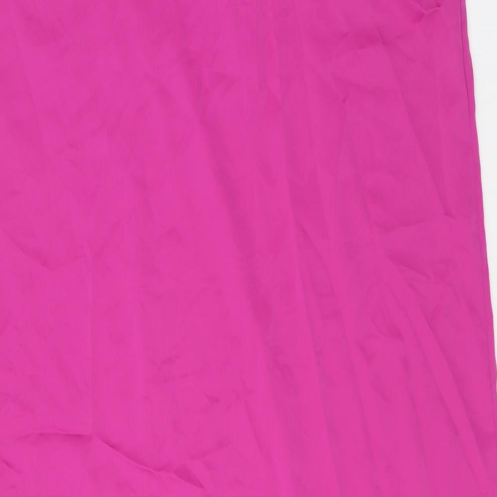 Marks & Spencer Womens Pink Polyester Maxi Size 22 Square Neck Pullover