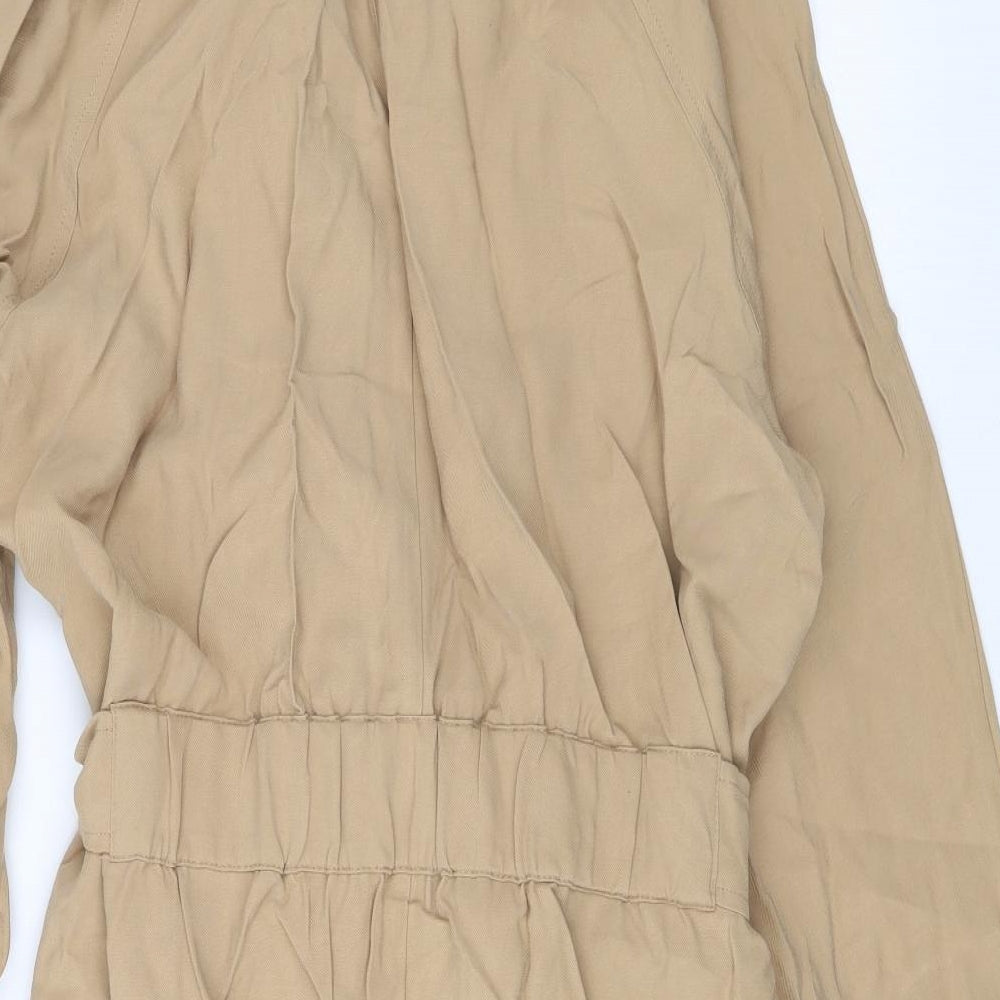 Marks & Spencer Womens Beige Jacket Blazer Size 10 Tie