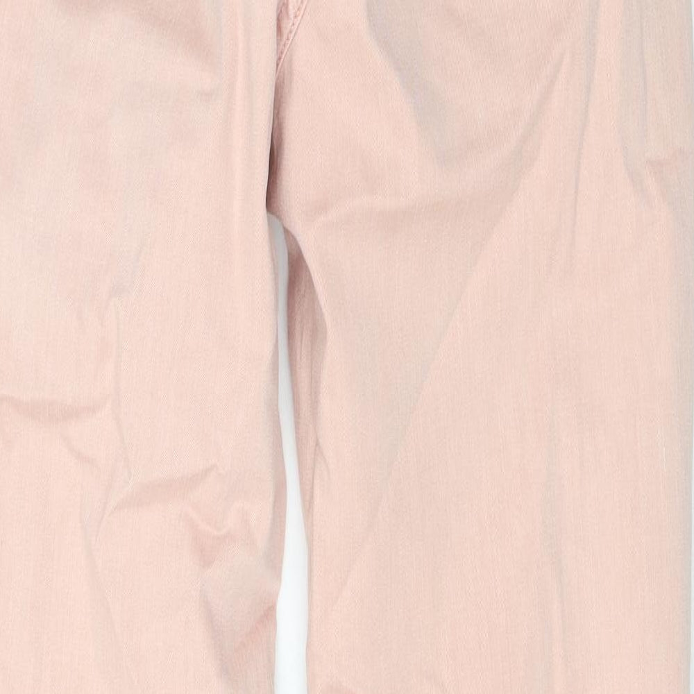 Marks & Spencer Womens Pink Cotton Skinny Jeans Size 6 L27 in Regular Zip