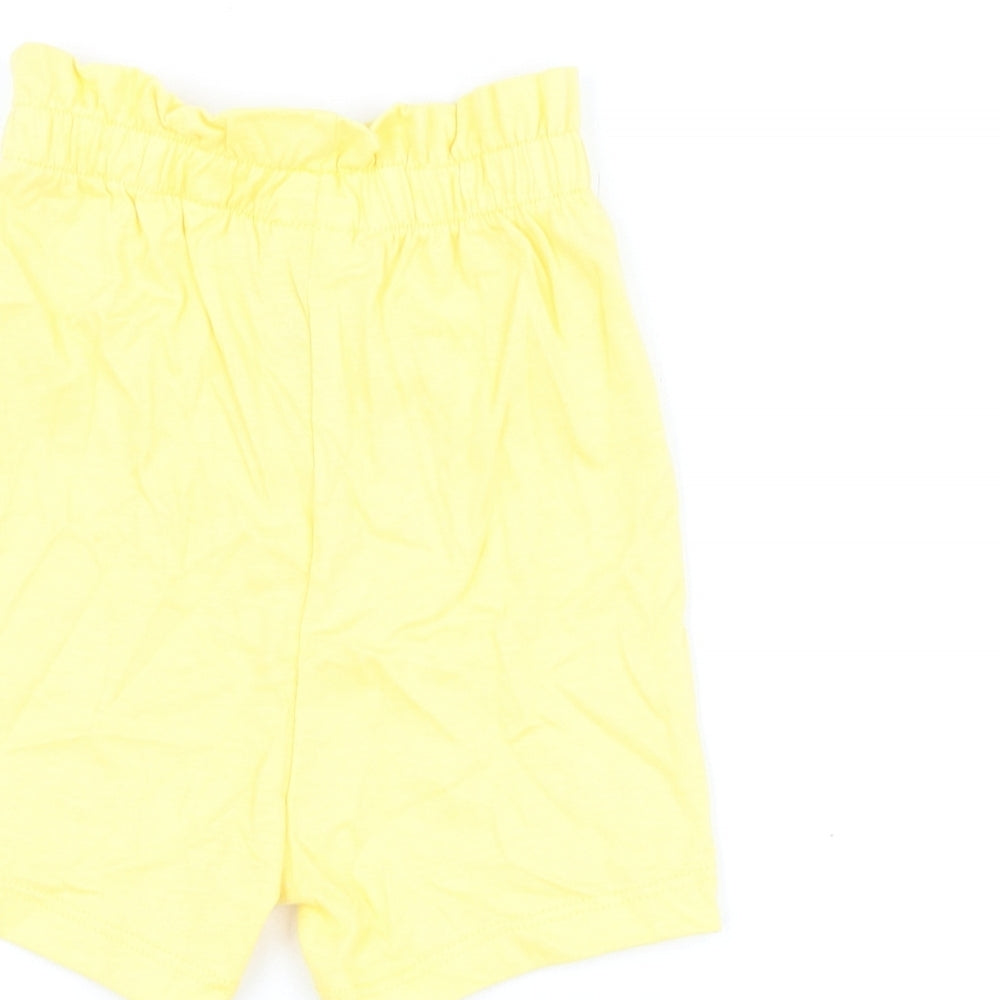 Marks & Spencer Girls Yellow Cotton Shorts Outfit/Set Size 12-18 Months Pullover
