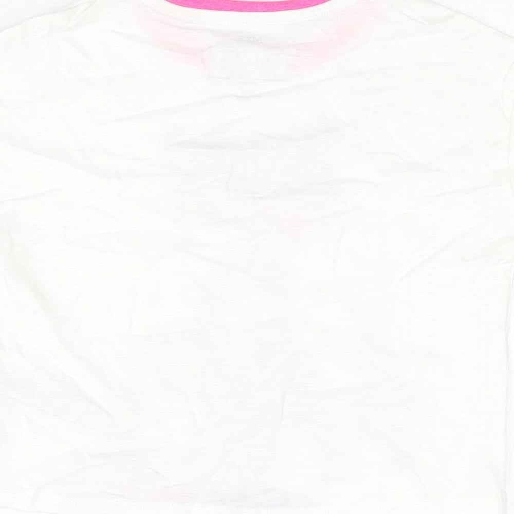 Marks & Spencer Girls White Cotton Basic T-Shirt Size 3-4 Years Round Neck Pullover - Hero Vibes, Marvel