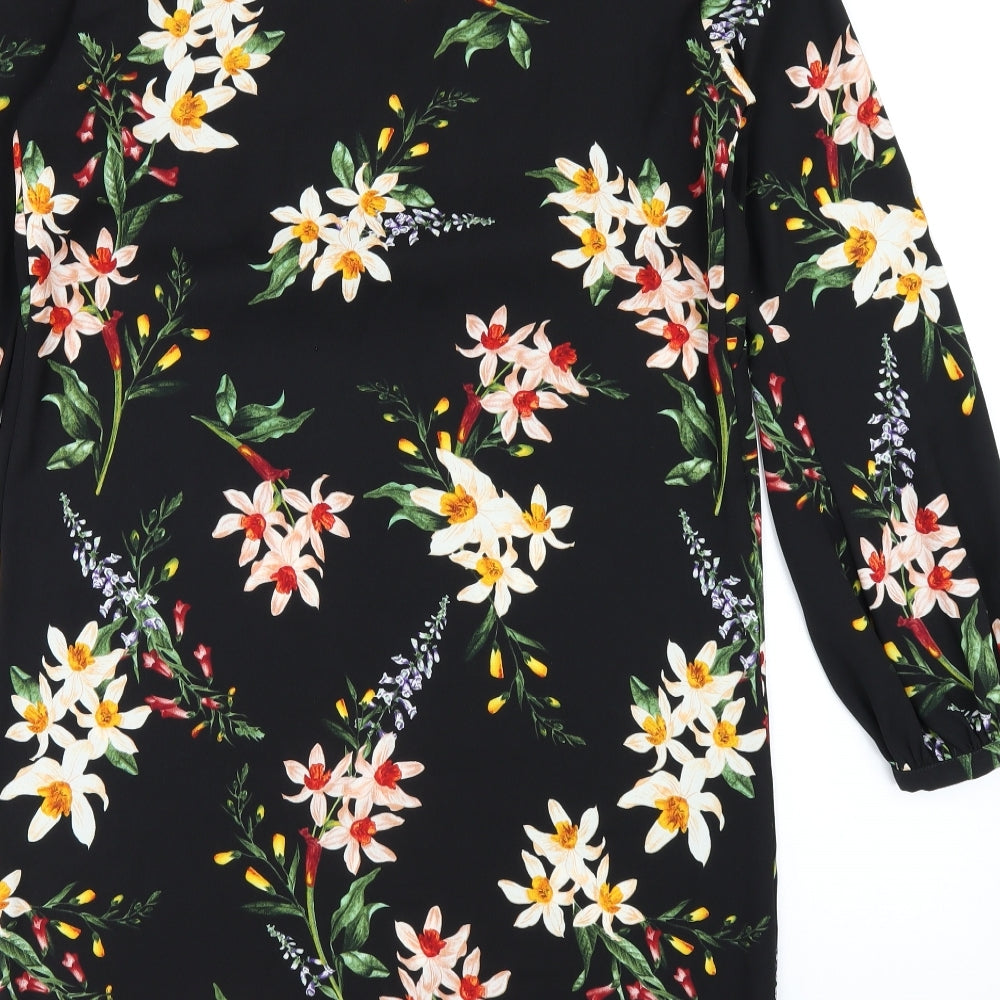 Per Una Womens Multicoloured Floral Polyester A-Line Size 10 V-Neck Pullover