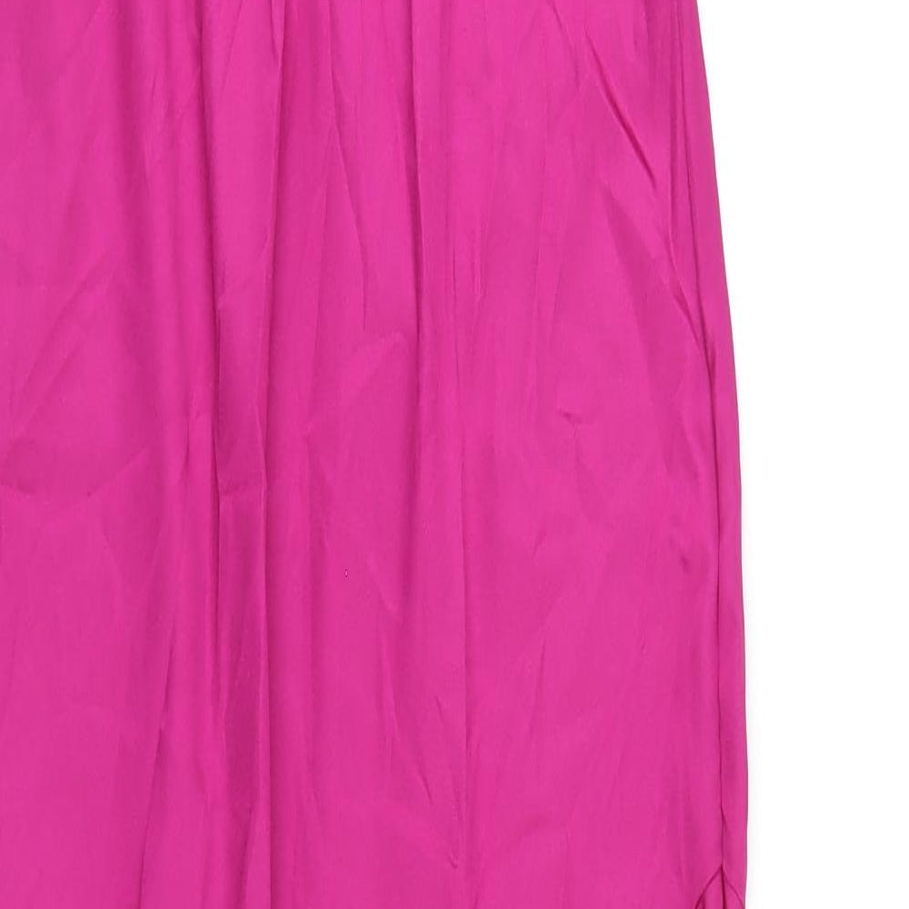 NB Avenue Womens Pink Polyester Maxi Size 10 Off the Shoulder Zip