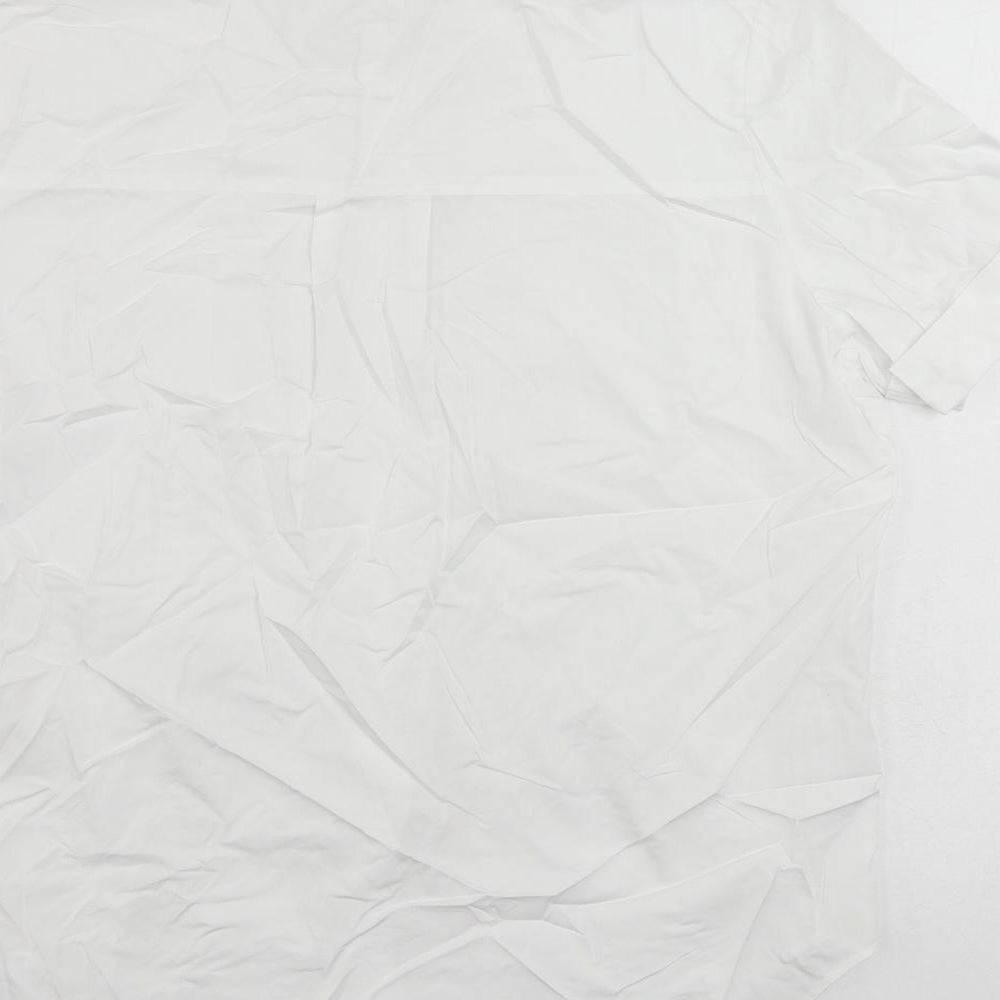 Marks & Spencer Womens White Cotton Basic Button-Up Size 6 Collared