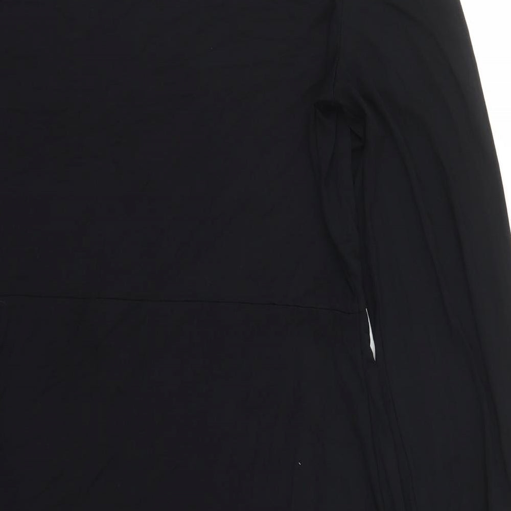 Marks & Spencer Womens Black Viscose A-Line Size 12 Round Neck Pullover