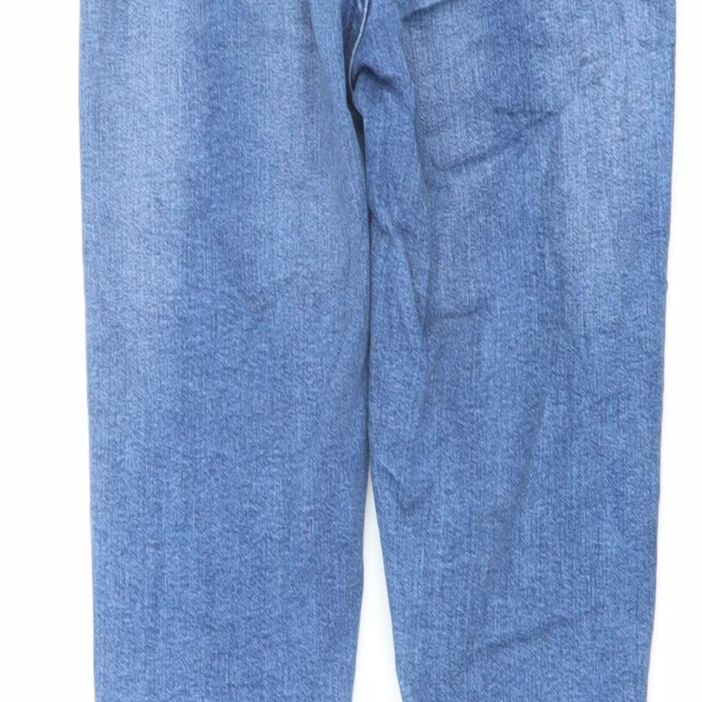 Marks and Spencer Womens Blue Cotton Skinny Jeans Size 10 L27 in Regular Button
