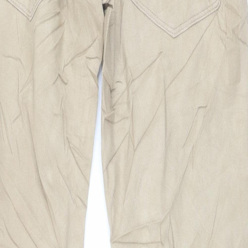 Marks & Spencer Mens Beige Cotton Straight Jeans Size 30 in L33 in Slim Button