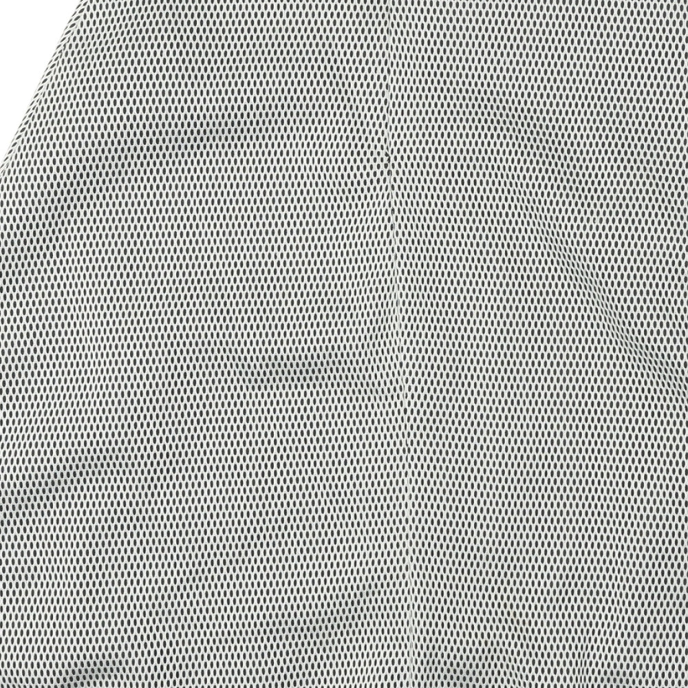 Topshop Womens White Geometric Polyester Flare Skirt Size 12 Zip