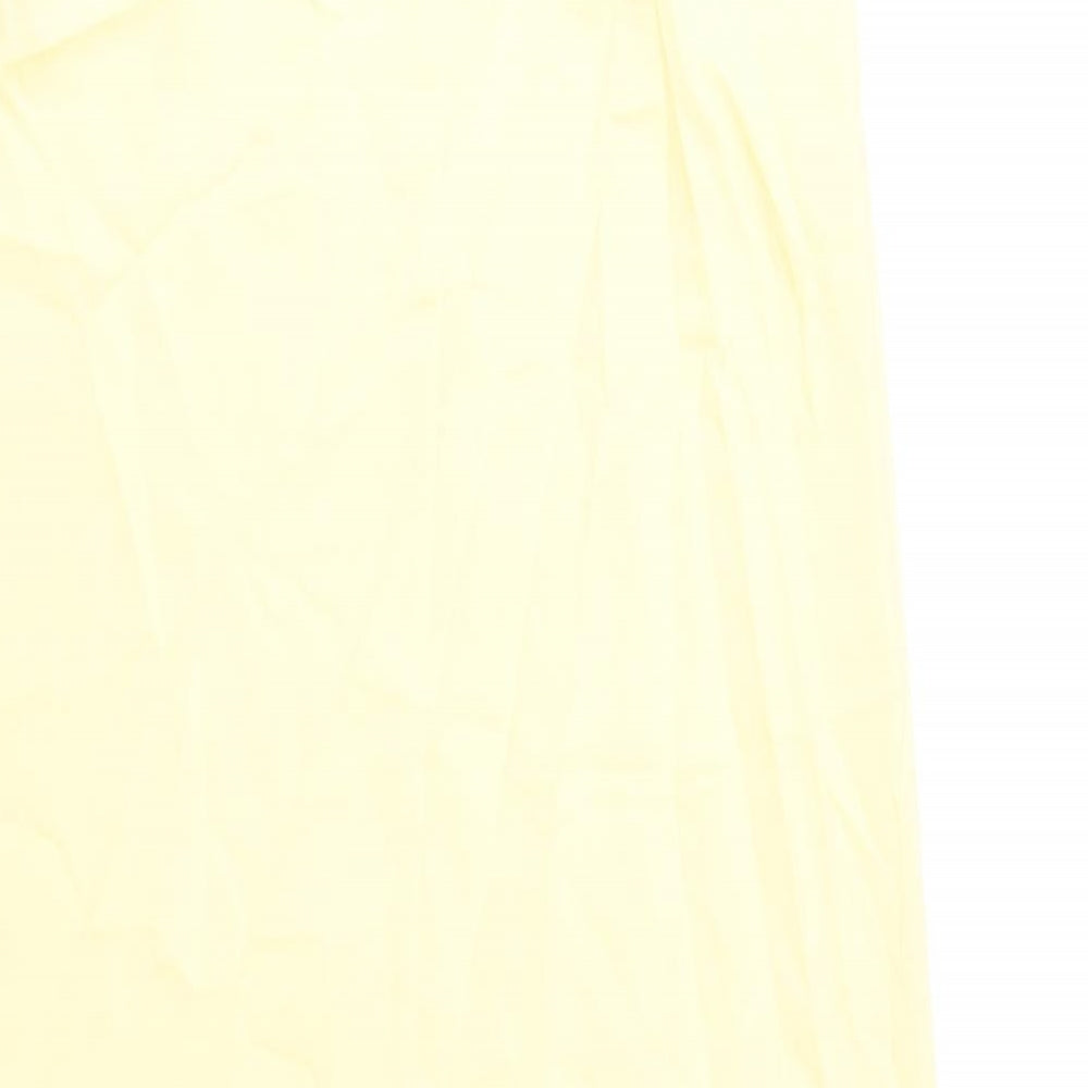 Marks & Spencer Womens Yellow Polyester A-Line Size 12 Scoop Neck Pullover