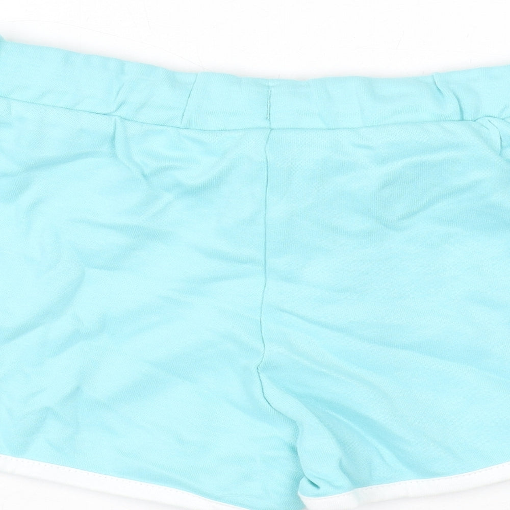 Marks & Spencer Girls Blue Cotton Bermuda Shorts Size 5-6 Years Regular Drawstring