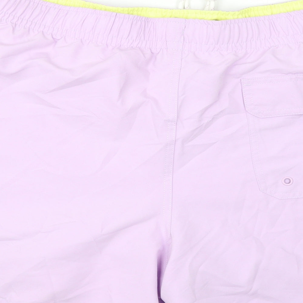 Marks & Spencer Mens Purple Polyester Bermuda Shorts Size 3XL L6 in Regular Drawstring - Swim Shorts