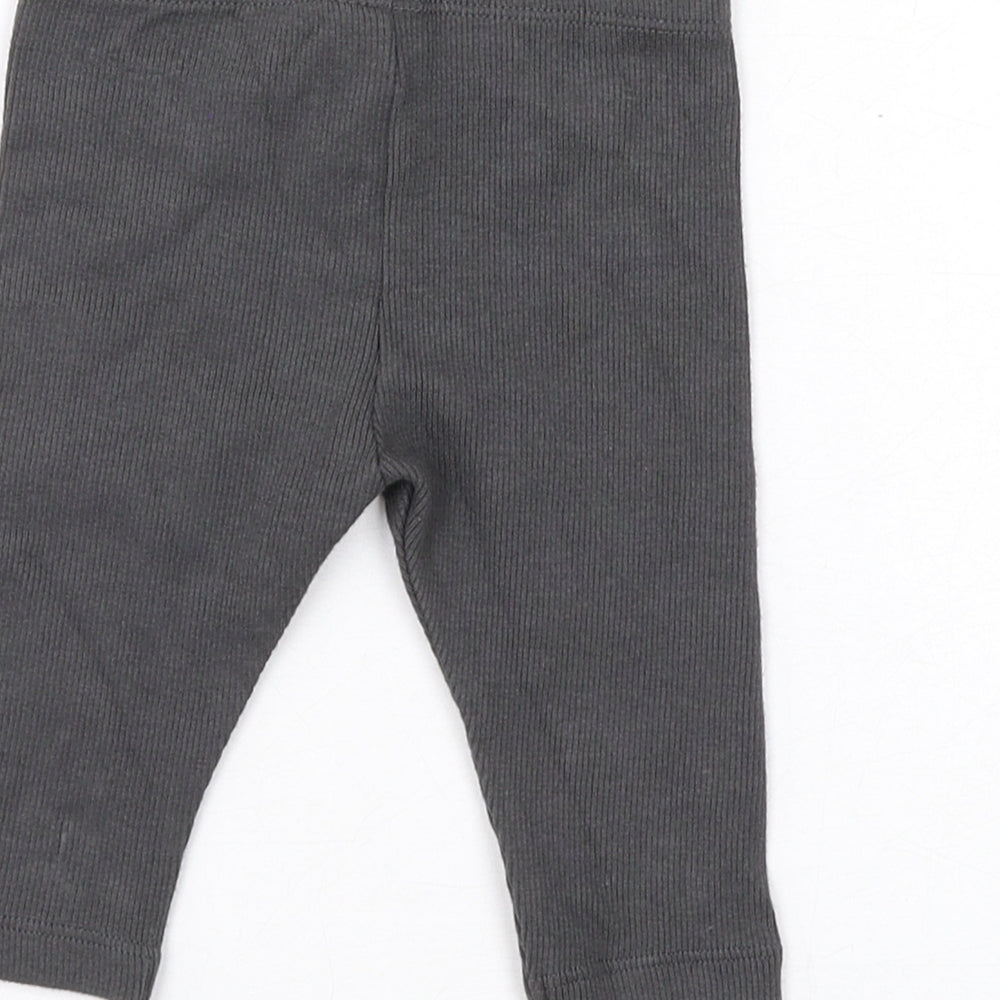 Marks & Spencer Baby Grey Cotton Jogger Leggings Size 0-3 Months Pullover