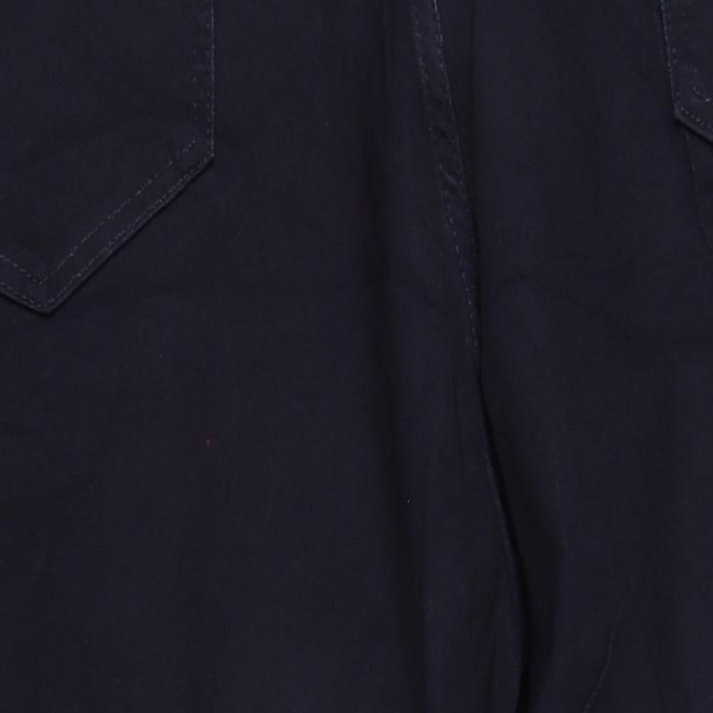 Marks and Spencer Womens Blue Cotton Mom Jeans Size 32 in L30 in Regular Zip