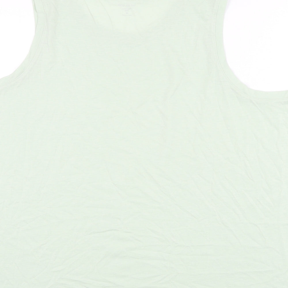 Marks & Spencer Womens Green Polyester Basic Tank Size 20 Round Neck
