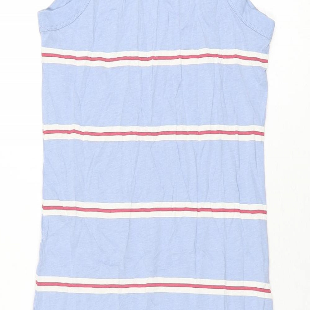 Marks & Spencer Womens Blue Striped Cotton Bodycon Size S Round Neck Pullover