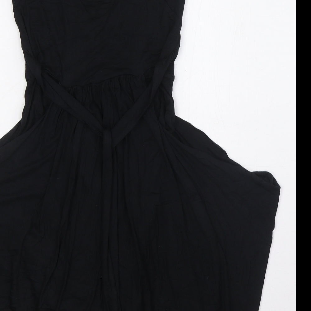 Apricot Womens Black Polyester A-Line Size M V-Neck Pullover - Key Hole Back