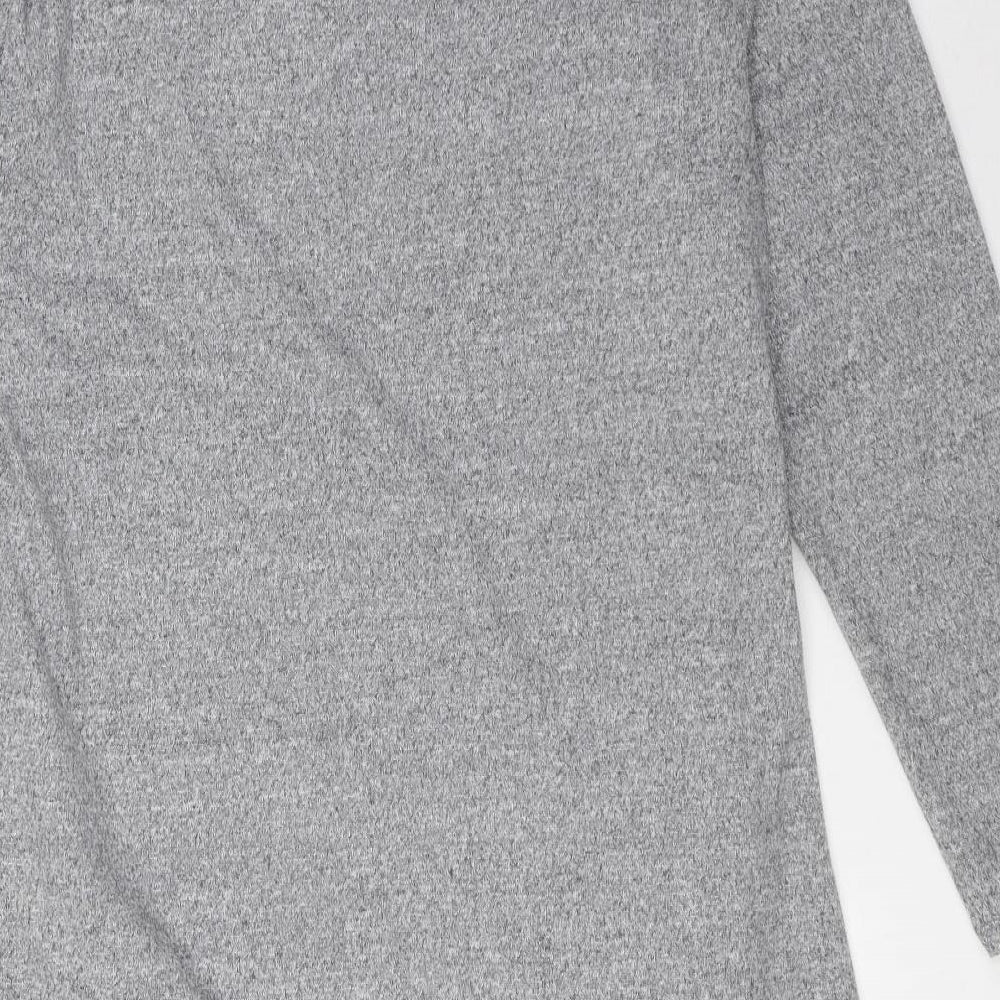 Marks & Spencer Womens Grey Polyester Pencil Dress Size 20 Round Neck Pullover - Shoulder Pads