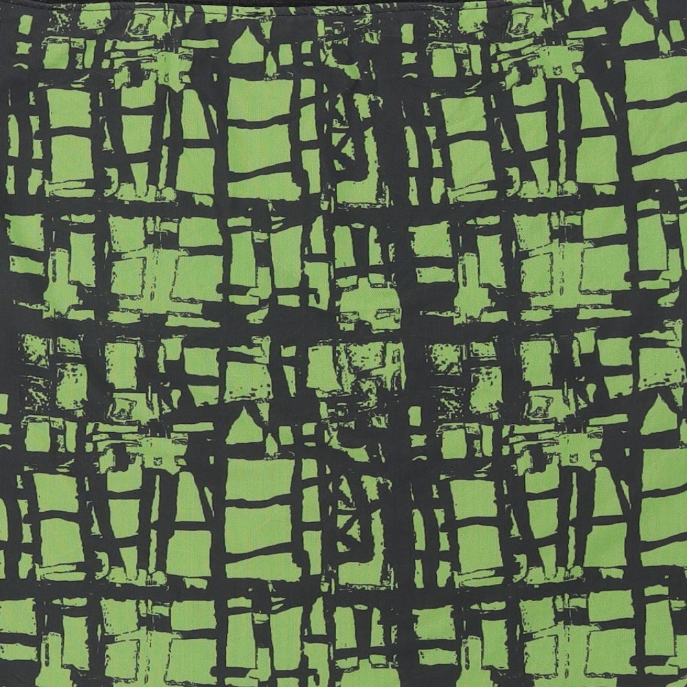 Topshop Womens Green Polyester A-Line Skirt Size L