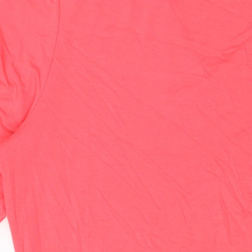 Marks & Spencer Womens Pink Viscose A-Line Size 12 V-Neck Pullover