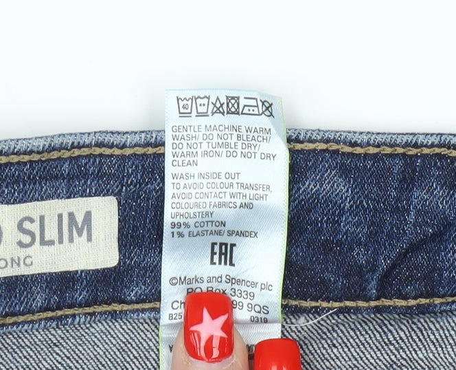 Marks & Spencer Blue Relaxed Straight Jeans, Size 32