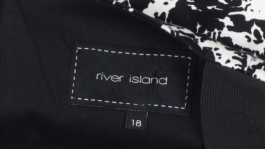 River Island Women's Sleeveless Monochrome Dress Size 18