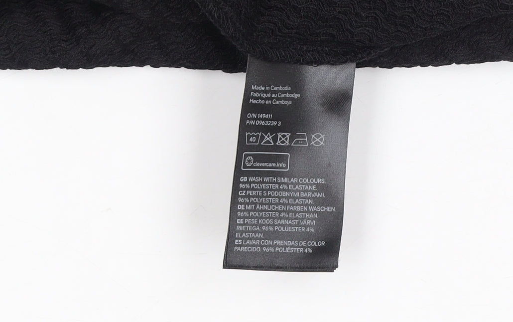 H&M Women's Black Sleeveless V-Neck Knit Dress S
