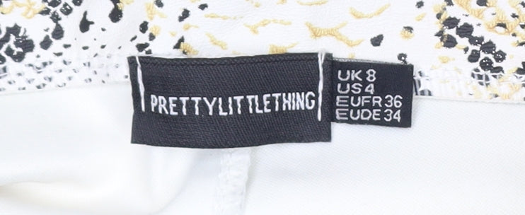 PrettyLittleThing Women's Yellow Snake Print Trousers
